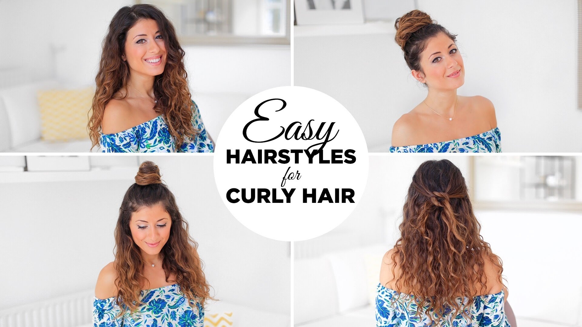 3 Easy Hairstyles For Curly Hair - Youtube with Easy Hairstyle For Curly Hair
