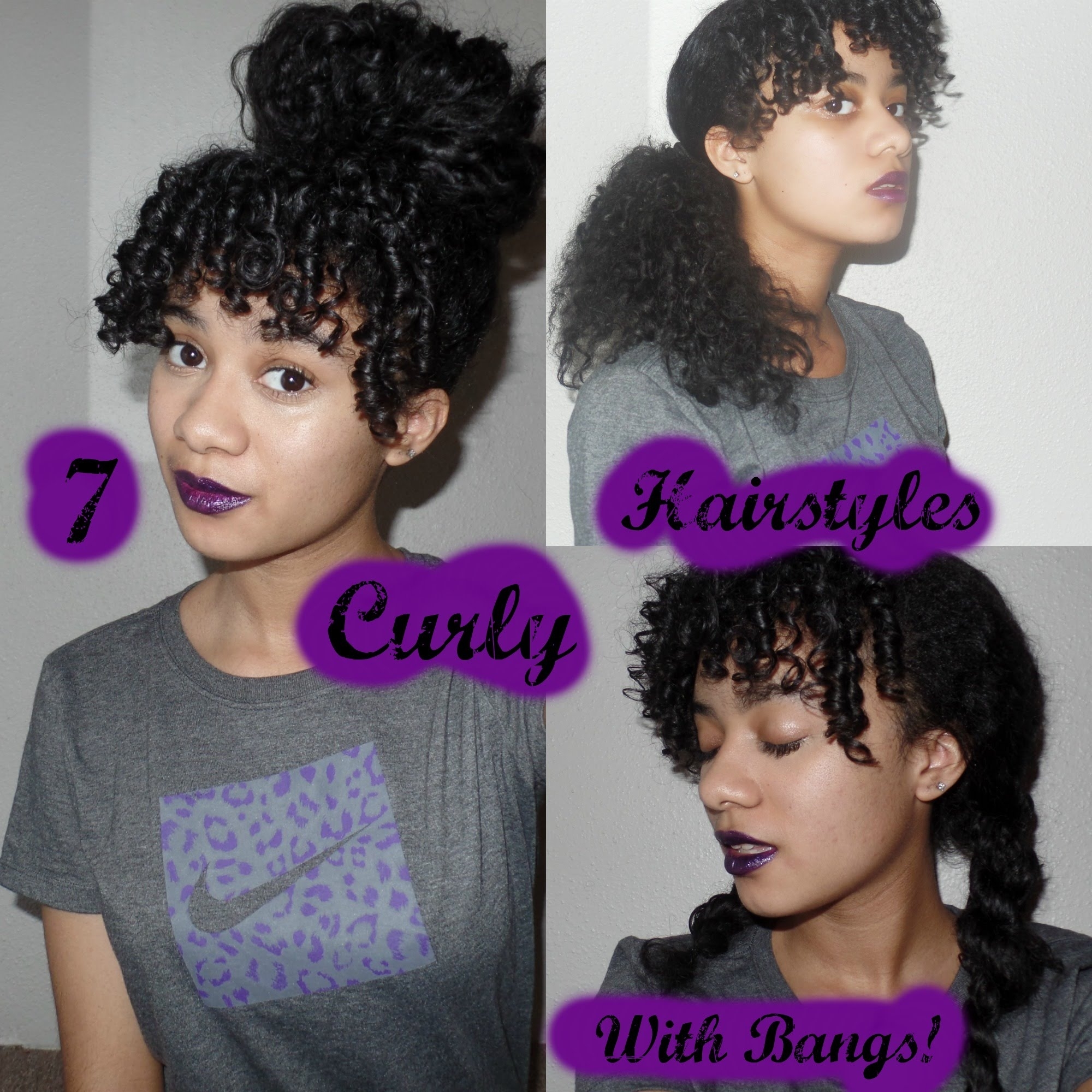 7 Hairstyles For Naturally Curly Hair With Bangs. - K&amp;#039;lynn Anjel with regard to Curly Hair Styles With A Bang