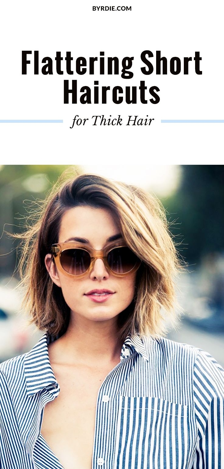 The Most Flattering Short Haircuts For Thick Hair | Hair | Pinterest in Short Haircuts For Thick Voluminous Hair