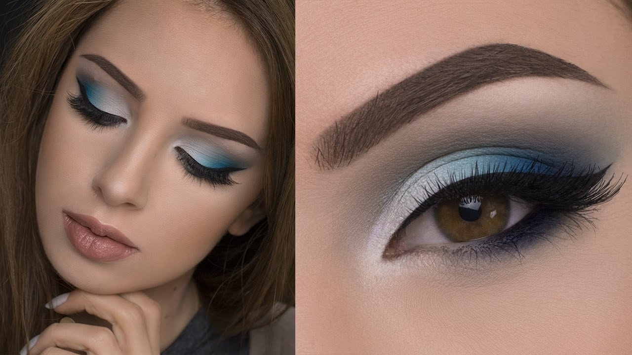 Soft Blue Smokey Eye Makeup Tutorial - Youtube with Smokey Blue Eyeshadow Makeup Tutorial