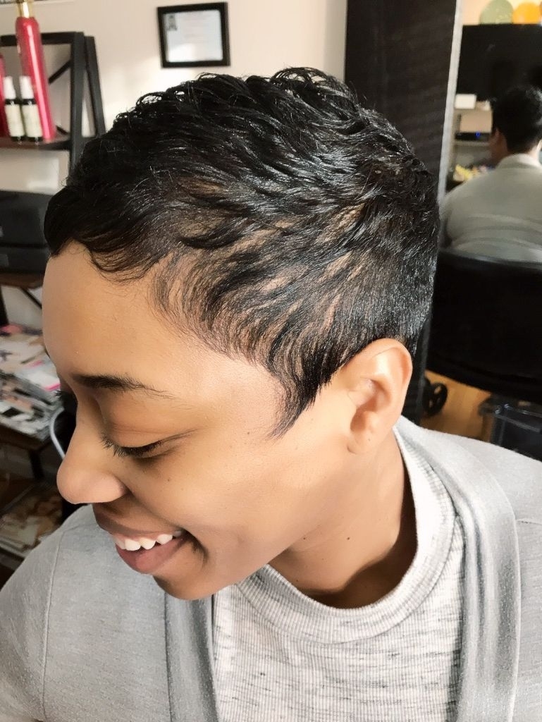 black hairstyles short wraps - wavy haircut