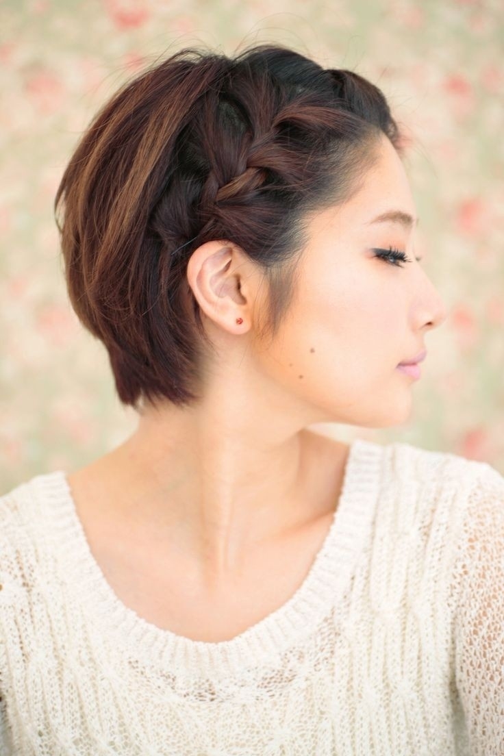 10 Braided Hairstyles For Short Hair - Popular Haircuts pertaining to Cute Asian Hairstyles With Bangs
