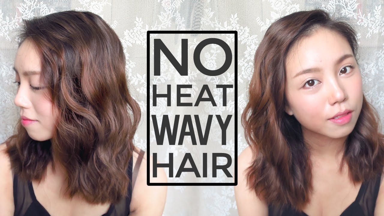 3 Steps No Heat Korean Style Wavy Hair - Youtube inside Asian Medium Wavy Hairstyles