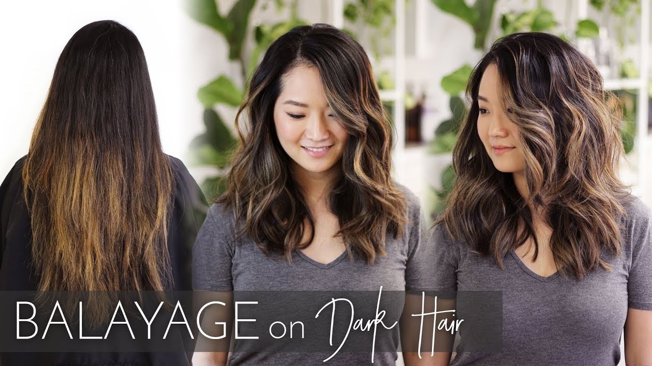 Balayage On Dark Hair | Foilayage Technique On Black Asian Hair intended for Asian Hair With Caramel Highlights