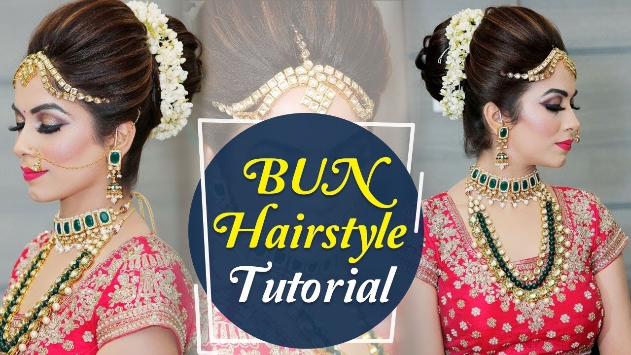 bun hairstyle for indian marriage - wavy haircut