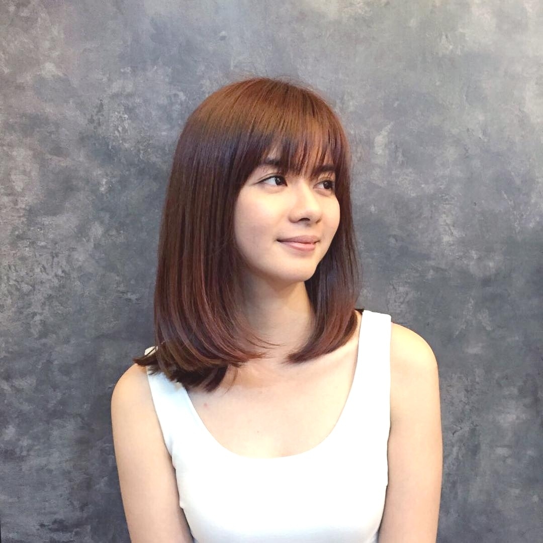 Hairstyles : Medium Bob Haircuts With Bangs Excellent Length throughout Asian Girl Hairstyles With Bangs