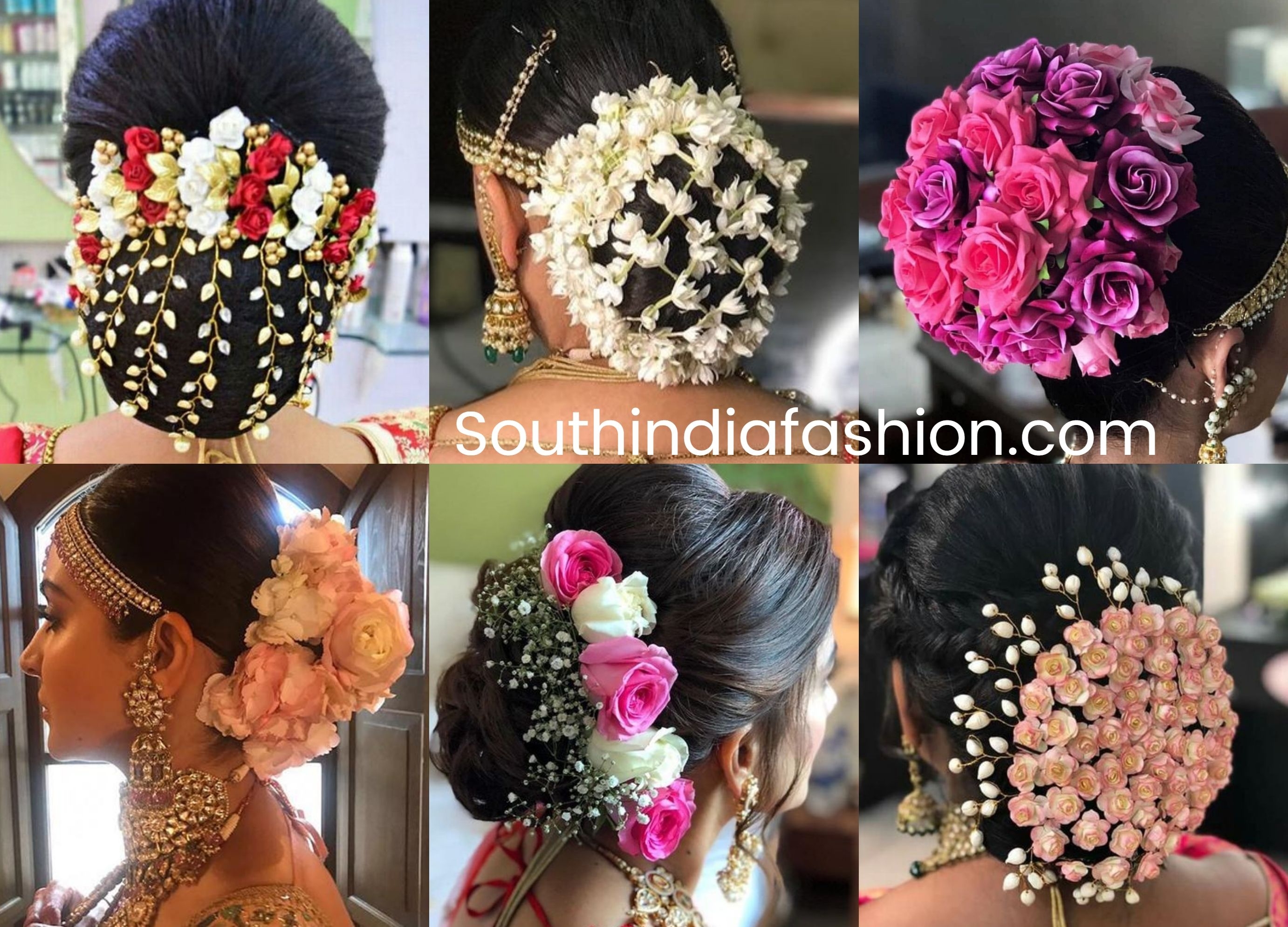Indian Wedding Bun Hairstyle With Flowers And Gajra! | •hair• &lt;3 pertaining to Bun Hairstyle For Indian Wedding With Flower
