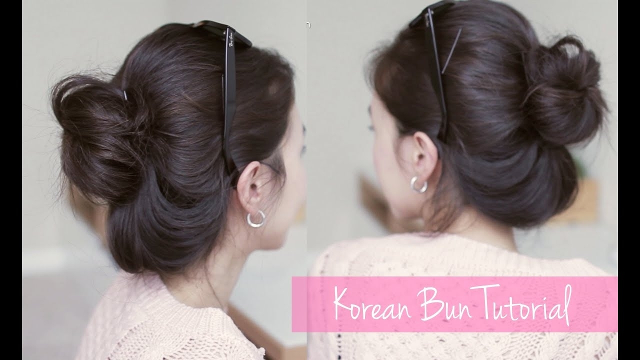 Korean Natural Bun Tutorial 당고머리 예쁘게 묶는법 - Youtube within Korean Bun Hairstyle For Short Hair