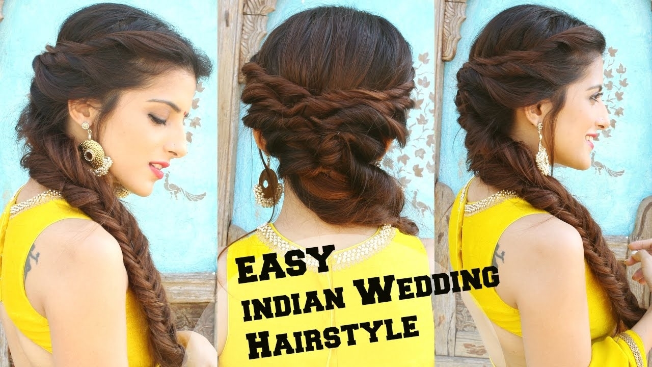 Wedding Hairstyle For Medium To Long Hair | Fishtail Braid Hairstyle For  Indian Wedding Occassions in Braided Hairstyles For Long Hair Indian Wedding
