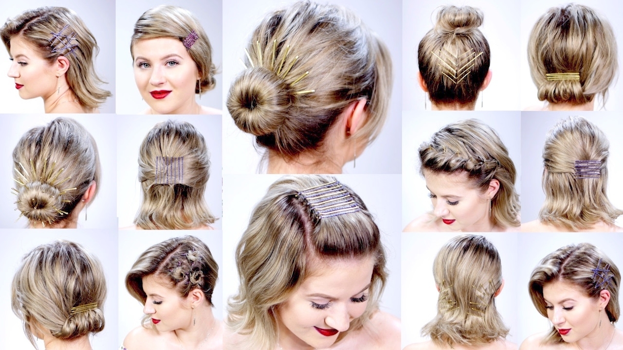 11 Super Easy Hairstyles With Bobby Pins For Short Hair | Milabu regarding Tied Up Hairstyles For Short Hair
