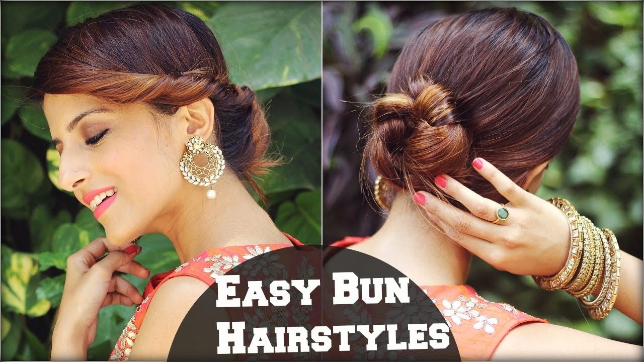 2 Min Easy Bun Hairstyles For Medium Hair/ Hairstyles For Indian Wedding  Occasions regarding Short Hairstyle For Indian Wedding Occasion