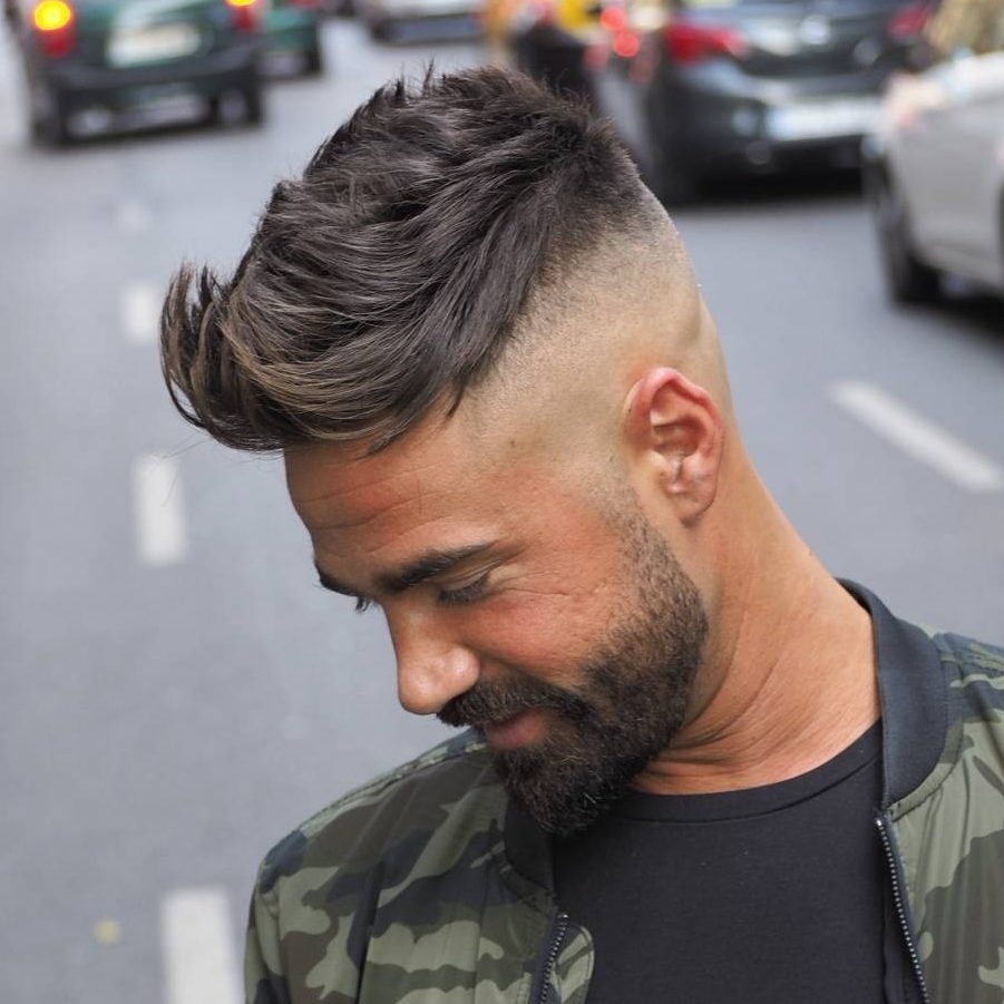 low fade messy quiff haircut