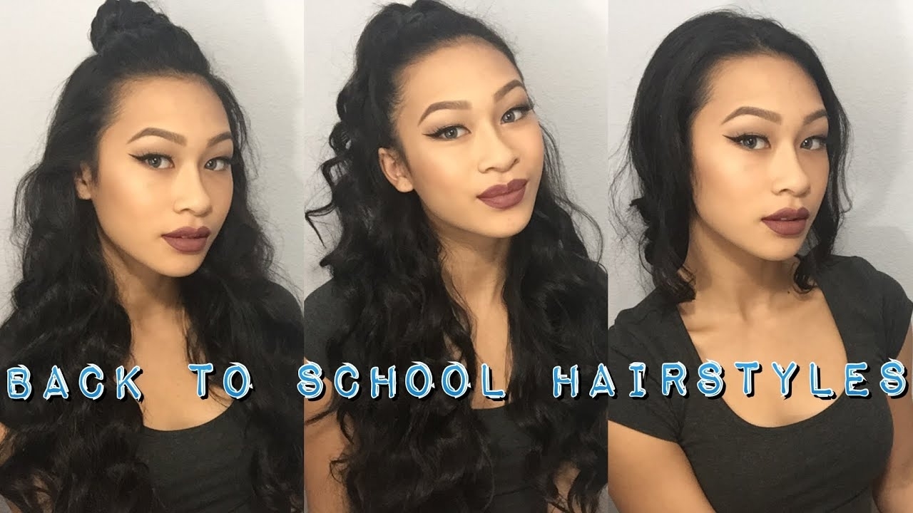 3 Back To School Hairstyles (Using Only 1 Hair Tie) || Thatssoyin for Long Hairstyles With Only One Hair Tie