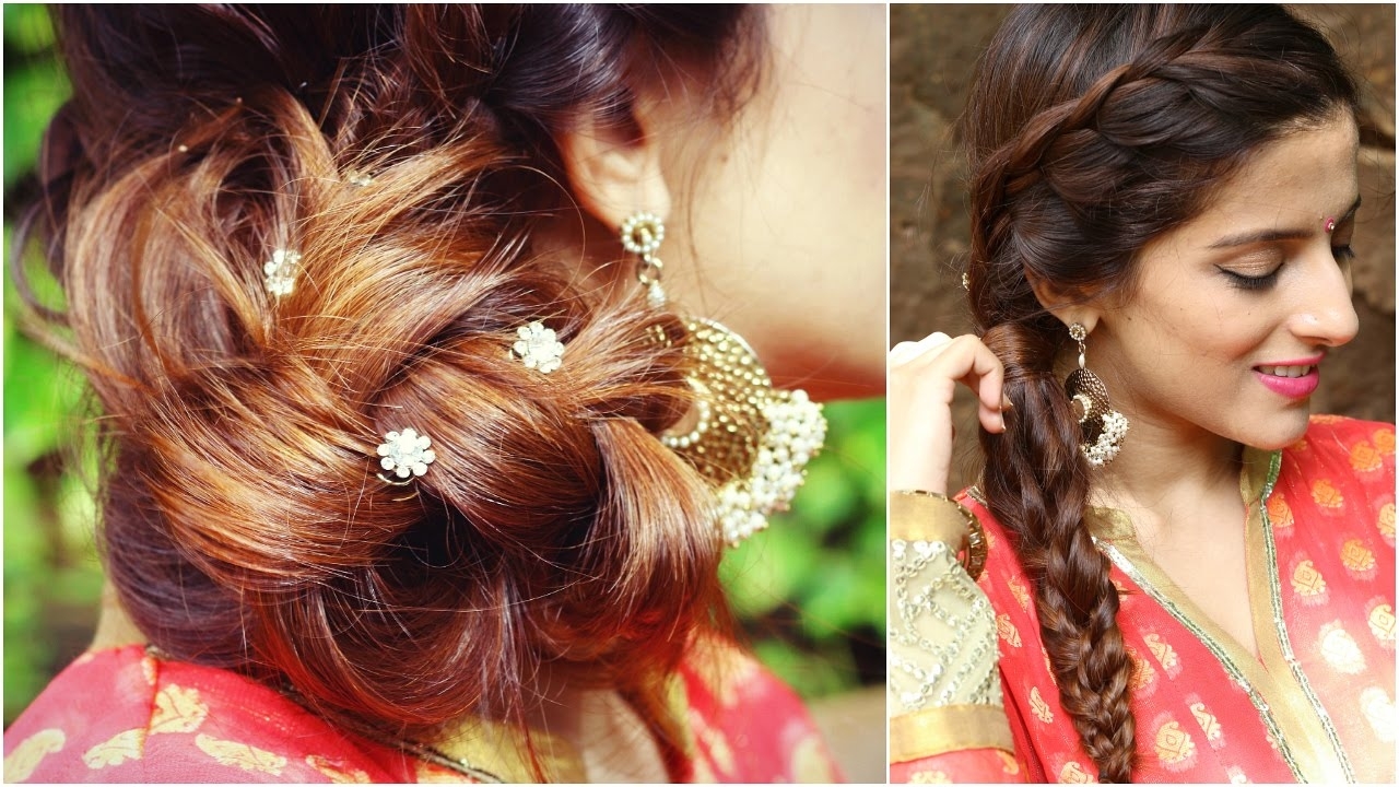 3 Indian Hairstyles For Medium To Long Hair | Indian Wedding Hairstyles For  Medium Hair in Indian Hairstyle For Churidar