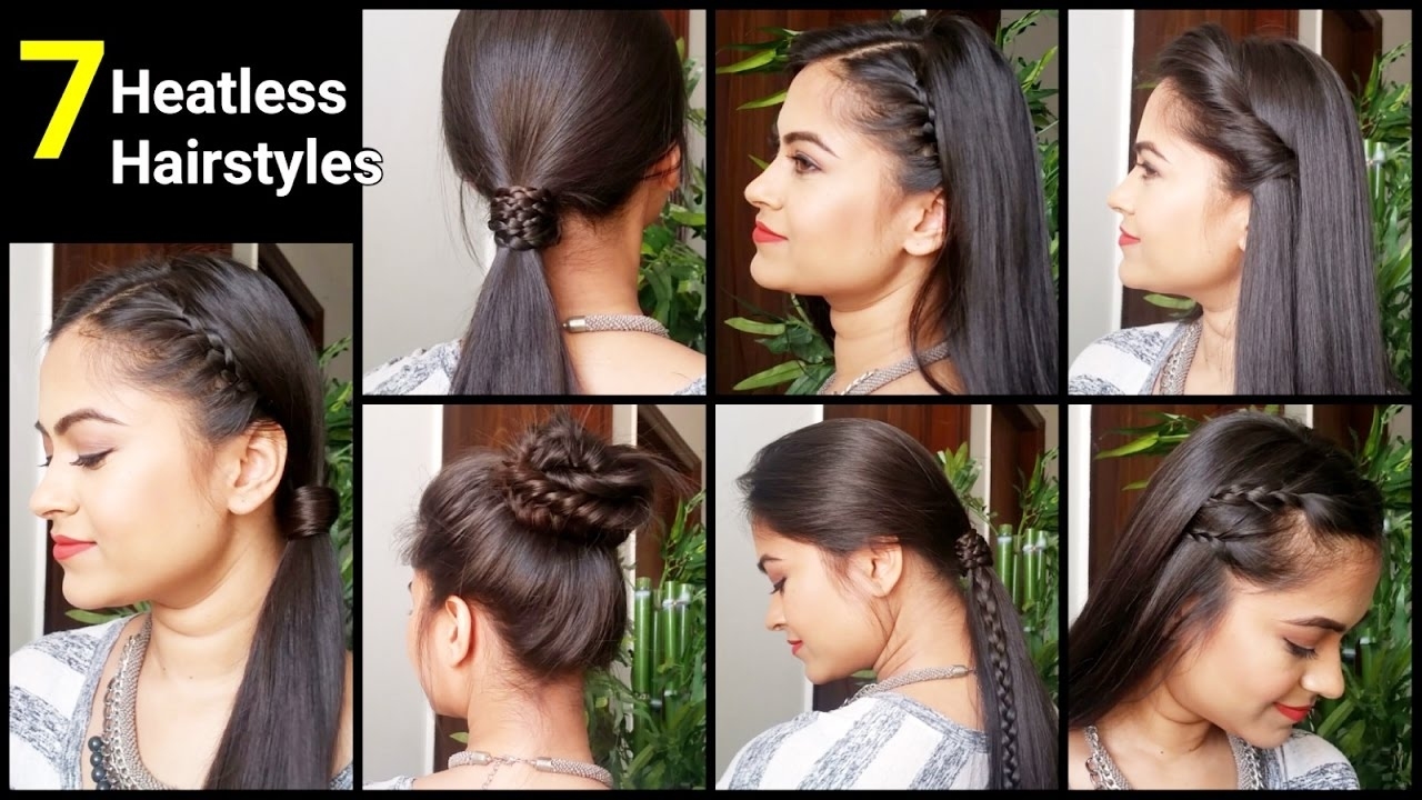 7 Heatless Hairstyles, Quick&amp;easy Everyday Hairstyles For Medium/long  Hair//indian Hairstyles with regard to Everyday Hairstyles For Medium Hair Indian