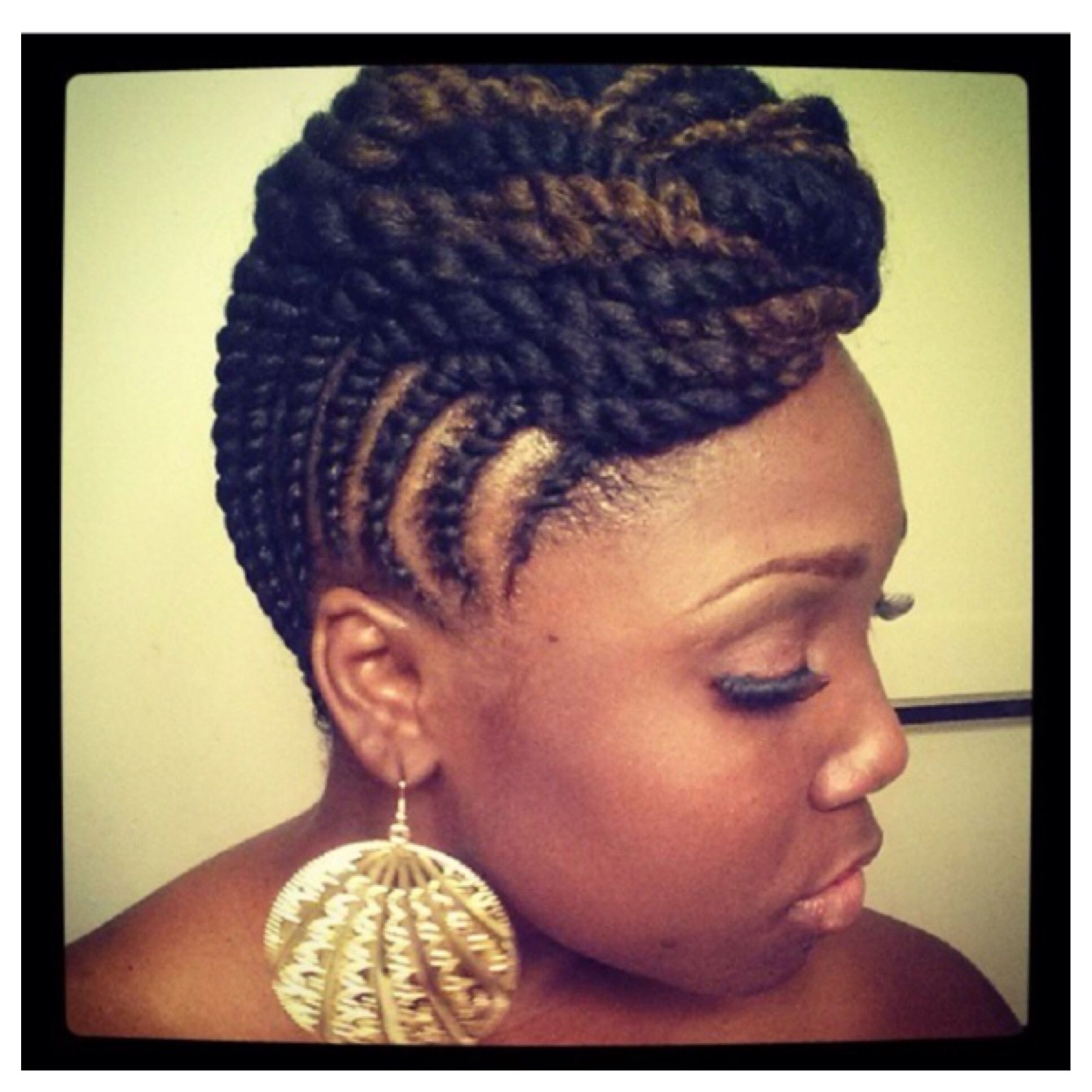 Beautiful Natural Two Strand Twist Updo. | Natural Hair with 2 Strand Twist Hairstyles