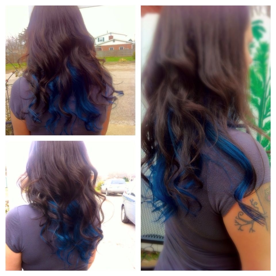 Dark Brown Hair With Blue Underneath | Hair Ideas | Blue with regard to Brown Hair With Bleached Undernealth