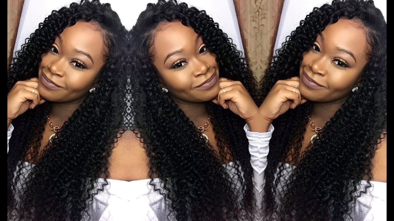 Deep Side Part W/ Curly Hair Quick-Weave | Install &amp; Blending | Ms Here  Hair Company throughout Quick Weave With Curly Hair