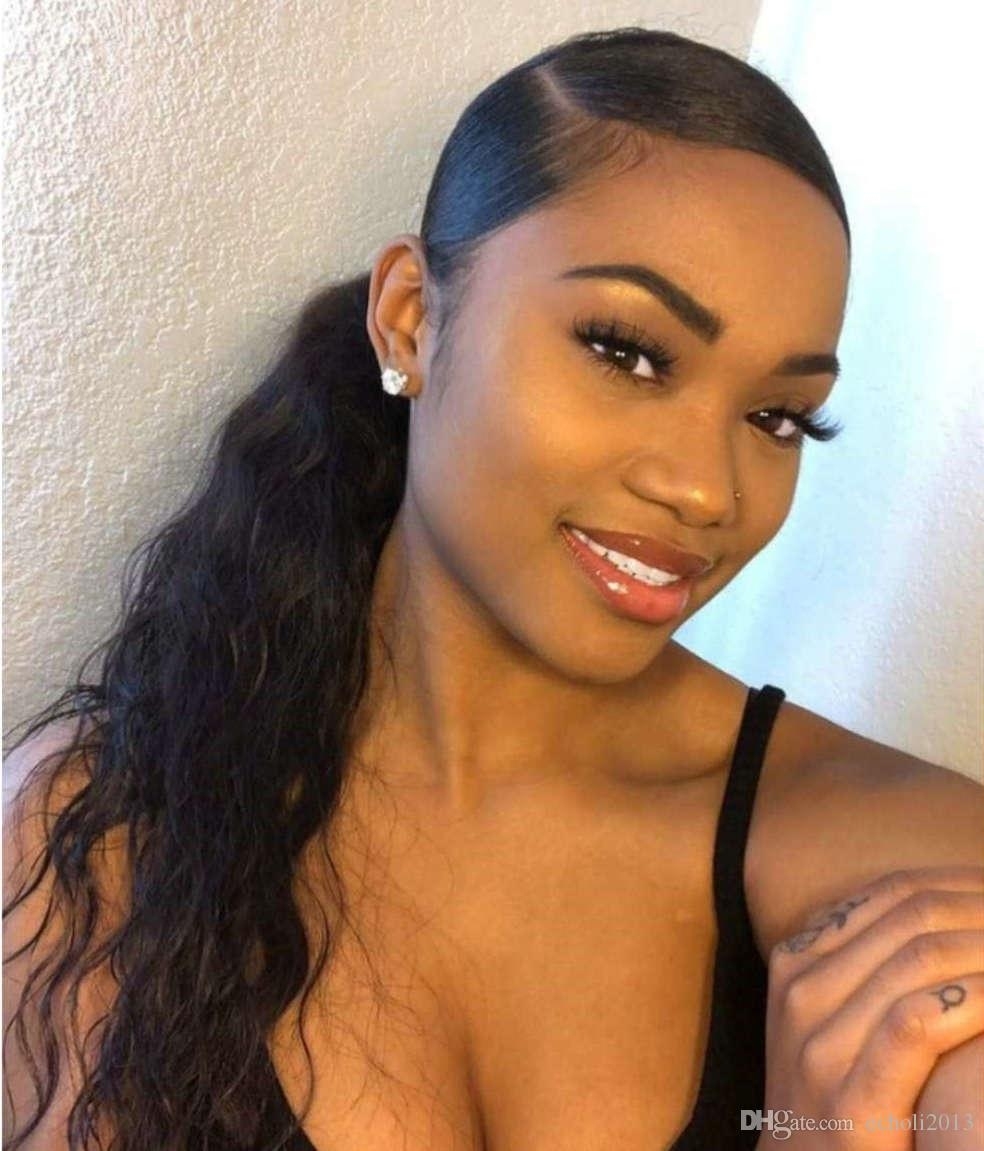 Deep Wave Curly Ponytail For Black Women Natural Ribbon Wrap Around  Brazilia Remy Hair 1 Piece Clip In Ponytails 100% Human Hair 120G pertaining to Ponytails For Black Women