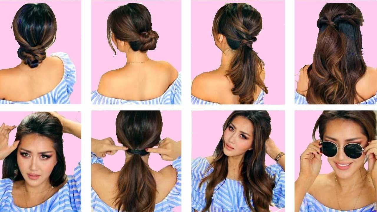 ★Top 5 💗 Lazy Everyday Hairstyles With Puff 💗 Quick &amp; Easy Braids &amp; Updo  For Long 💗 Medium Hair inside Lazy Medium Hair Do For School