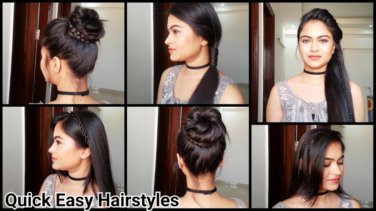 Everyday Quick Easy Hairstyles// Indian Hairstyles For Medium/long Hair For  School/college/work inside Simple Hairstyles For Everyday For Medium Hair Indian