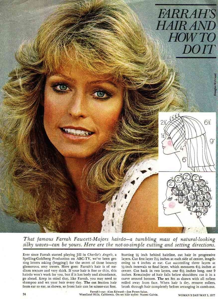 Farrah Fawcett Haircut And Styling Instructions! Woohoo intended for Richard Rubia Hair Cut