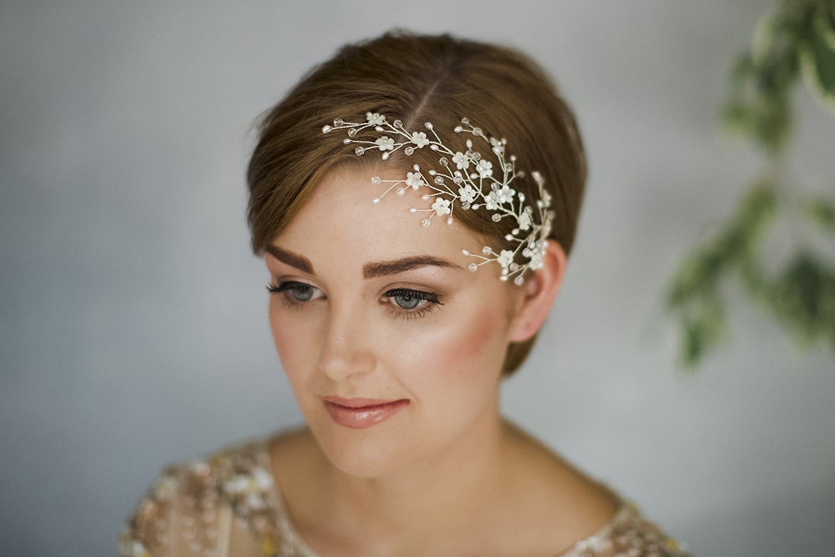 How To Style Wedding Hair Accessories With Short Hair | Love throughout Designsbywedding Guest Hair Bands