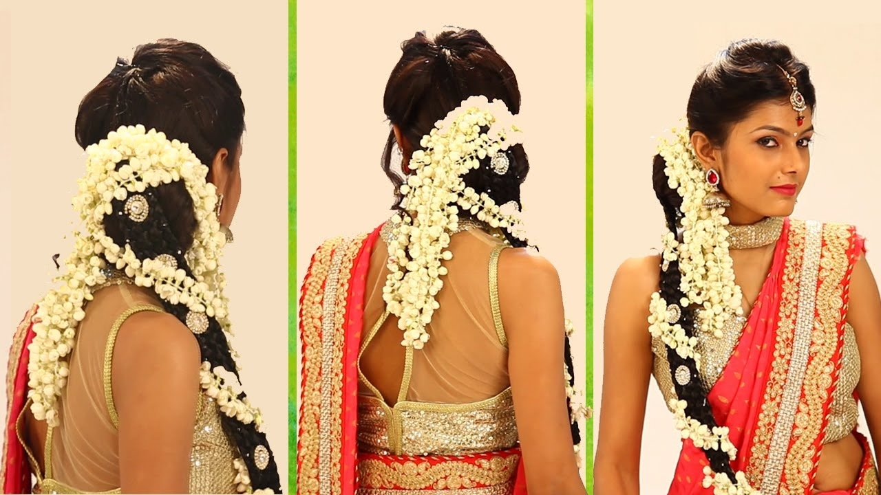 Indian Bridal Hairstyle Step By Step - South Indian Bridal Hair Style For  Wedding &amp; Reception within Indian Traditional Hairstyle Step By Step