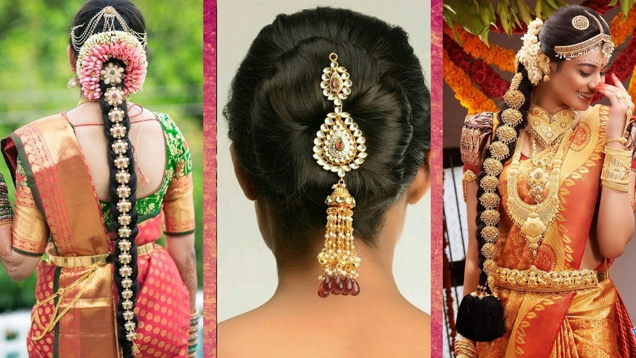 Indian Bridal Hairstyles | Wedding Hairstyles Step By Step | Bridal Bun And  Bridal Plait Hairstyles for Indian Bridal Simple Hair Style