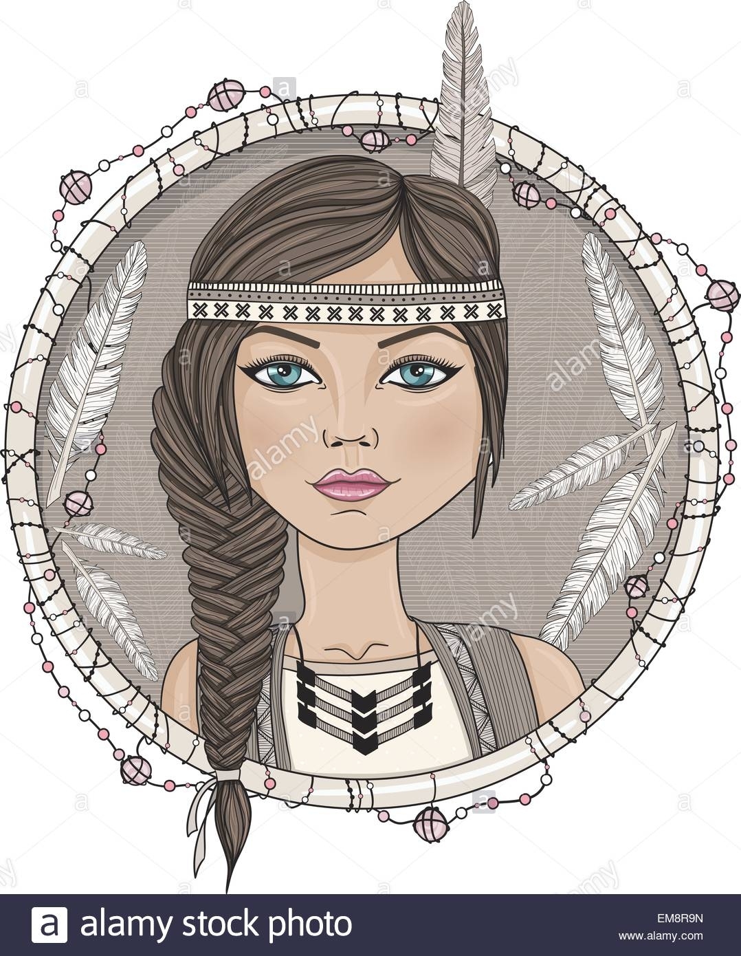 Native American Hairstyle Stock Photos &amp; Native American with Native American Girls Hairstyle