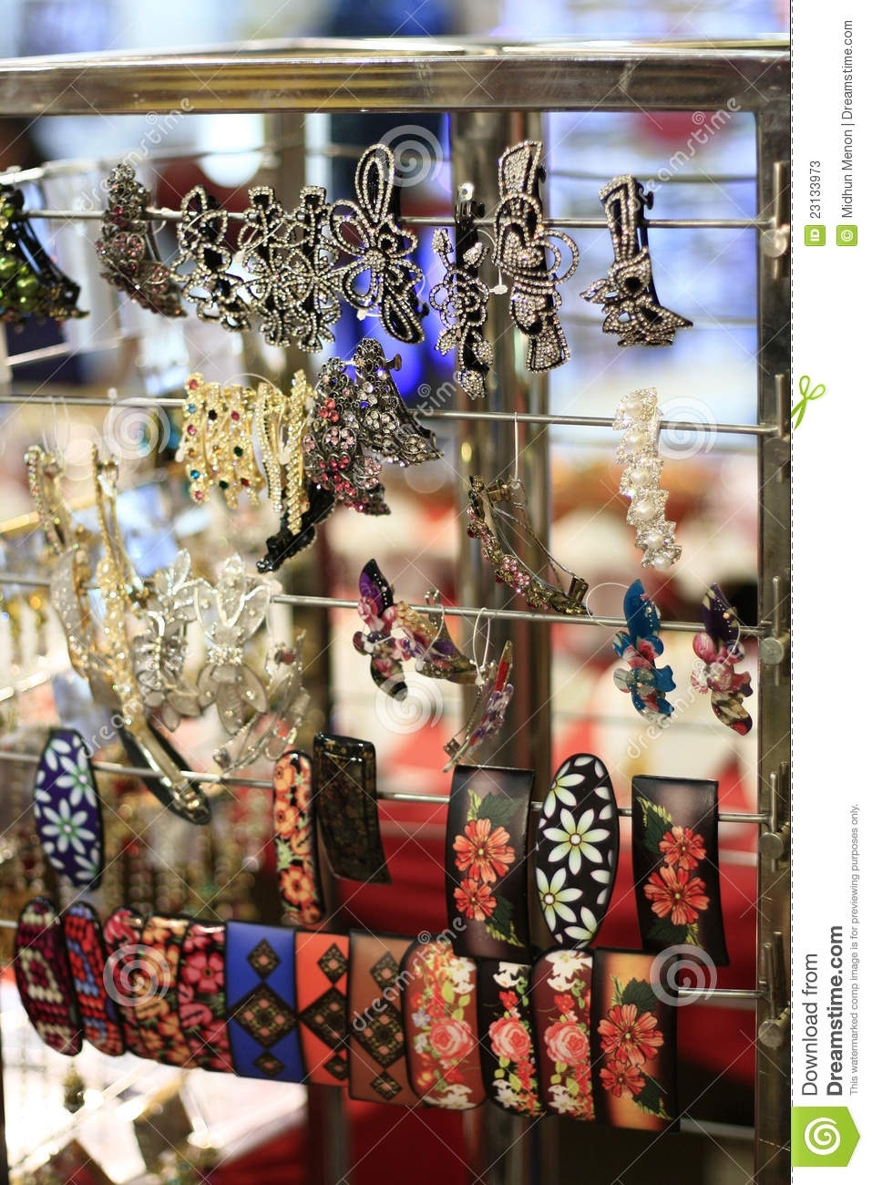 Oriental &amp; Indian Handmade Hair Clips For Sale Stock Image in Indian Hair Accessories For Sale
