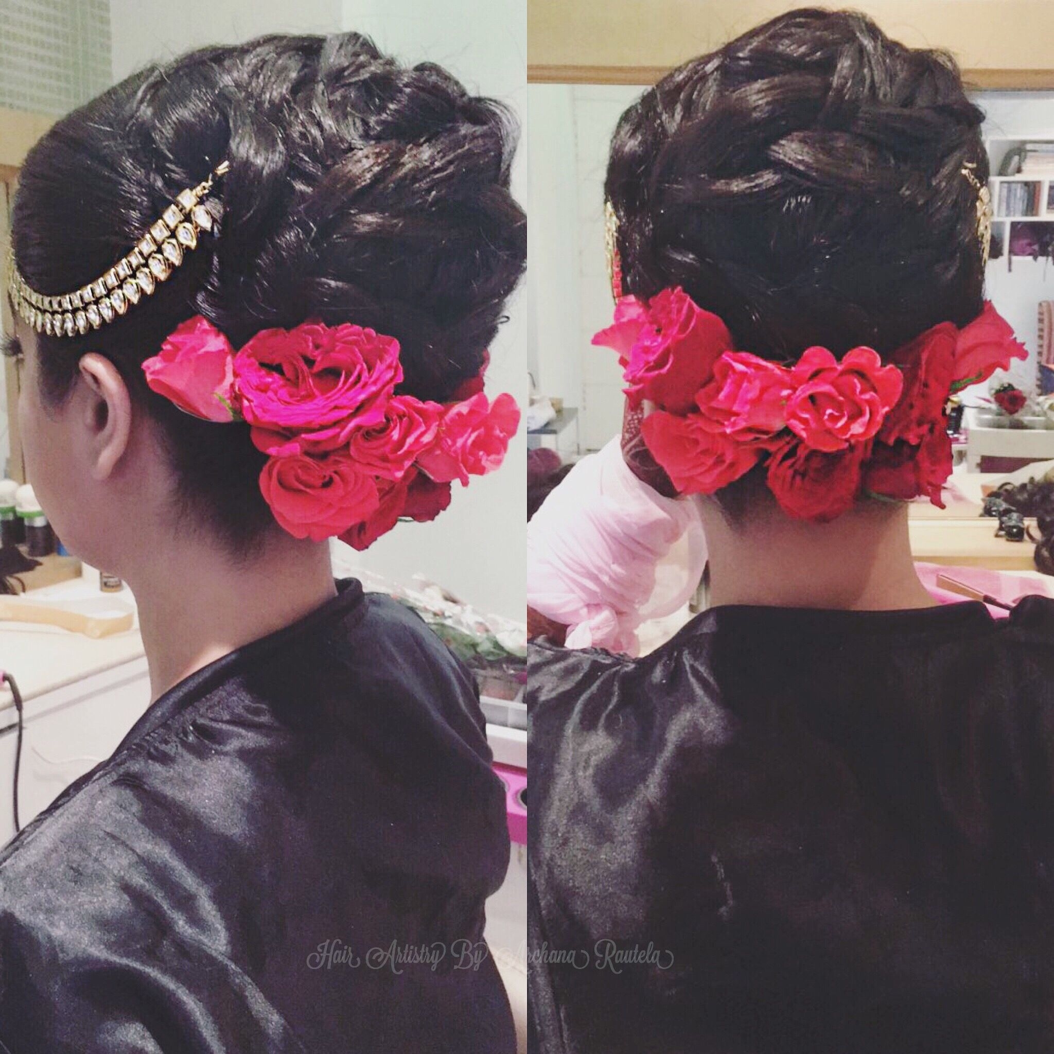 Pin On Indian Wedding Hair Do in Indian Hairstyle With Red Roses
