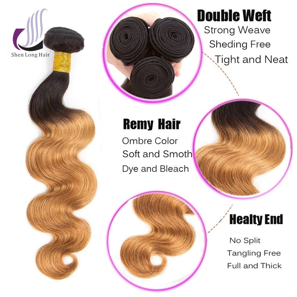 Shenlong Hair Ombre Malaysian Body Wave Hair Bundles 100 pertaining to Remy 27 Piece Hair