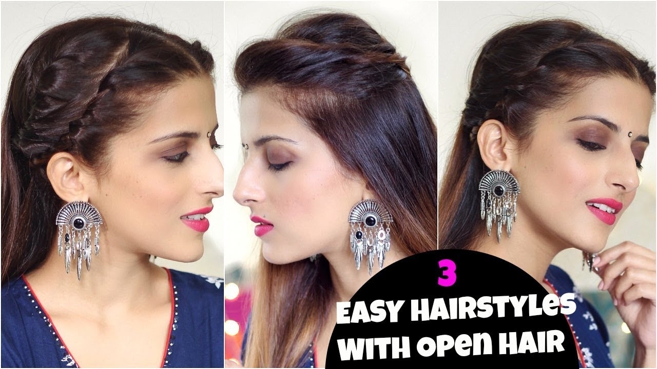 Simple Indian Hairstyles With Open Hair For Weddings, Party/ Hairstyles For  Medium To Long Hair pertaining to Indian Hairstyles For Open Hair