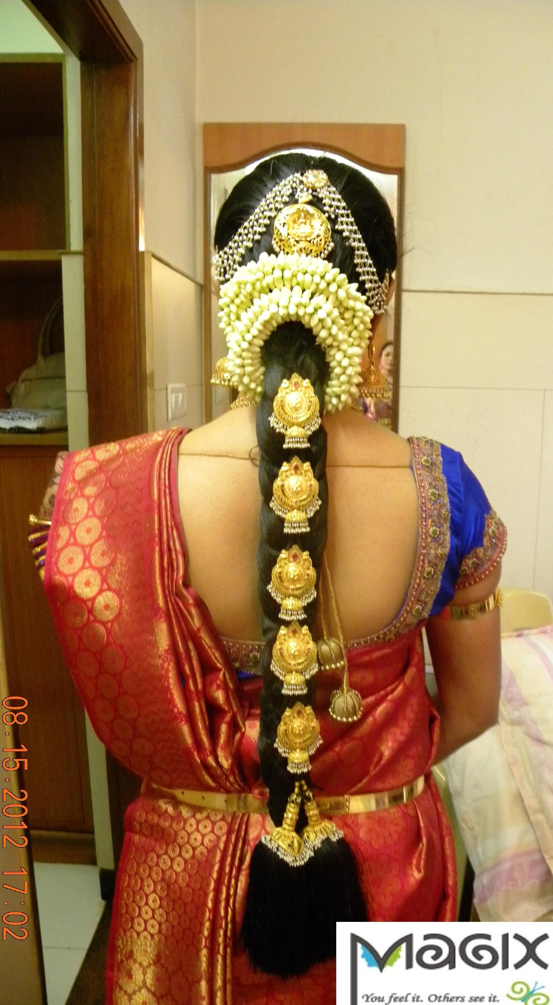 Southindian Bride With Gold Jade,muhurtham Bridal Makeover intended for South Indian Bridal Hairstyle For Muhurtham