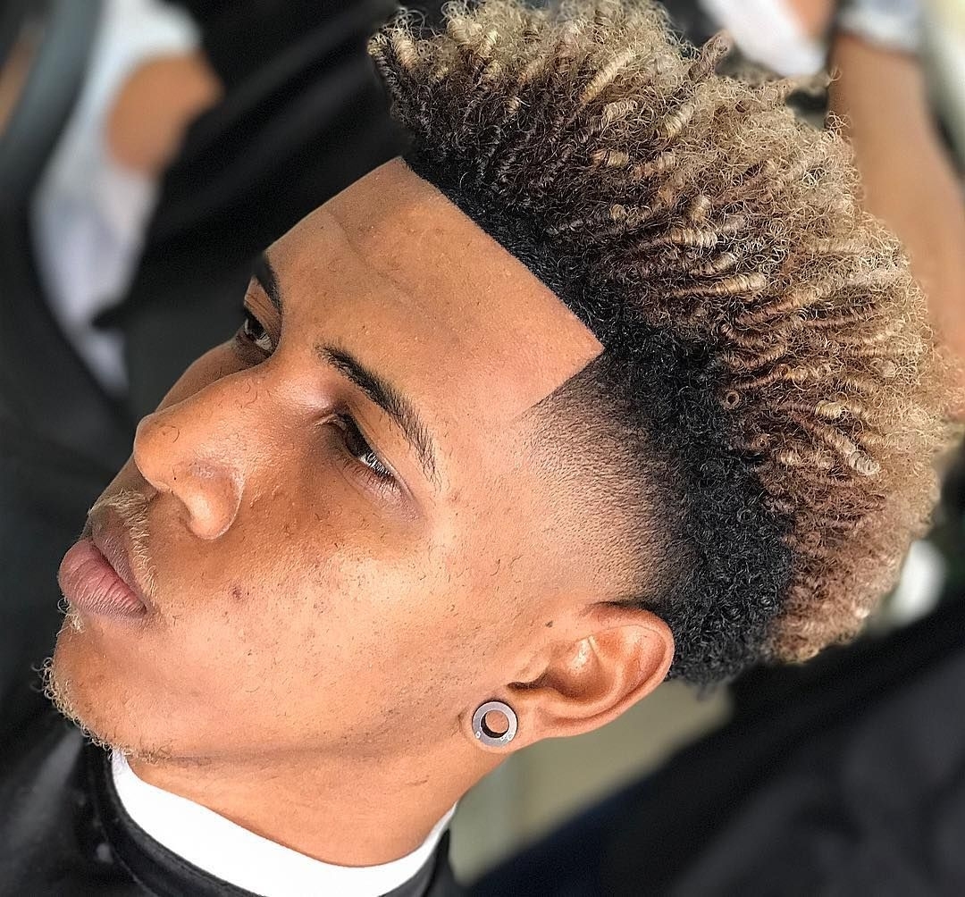 Twists X Color + Temple Fade Black Mens Haircuts | Hair Cuts regarding Black Men Twist Hair Cut
