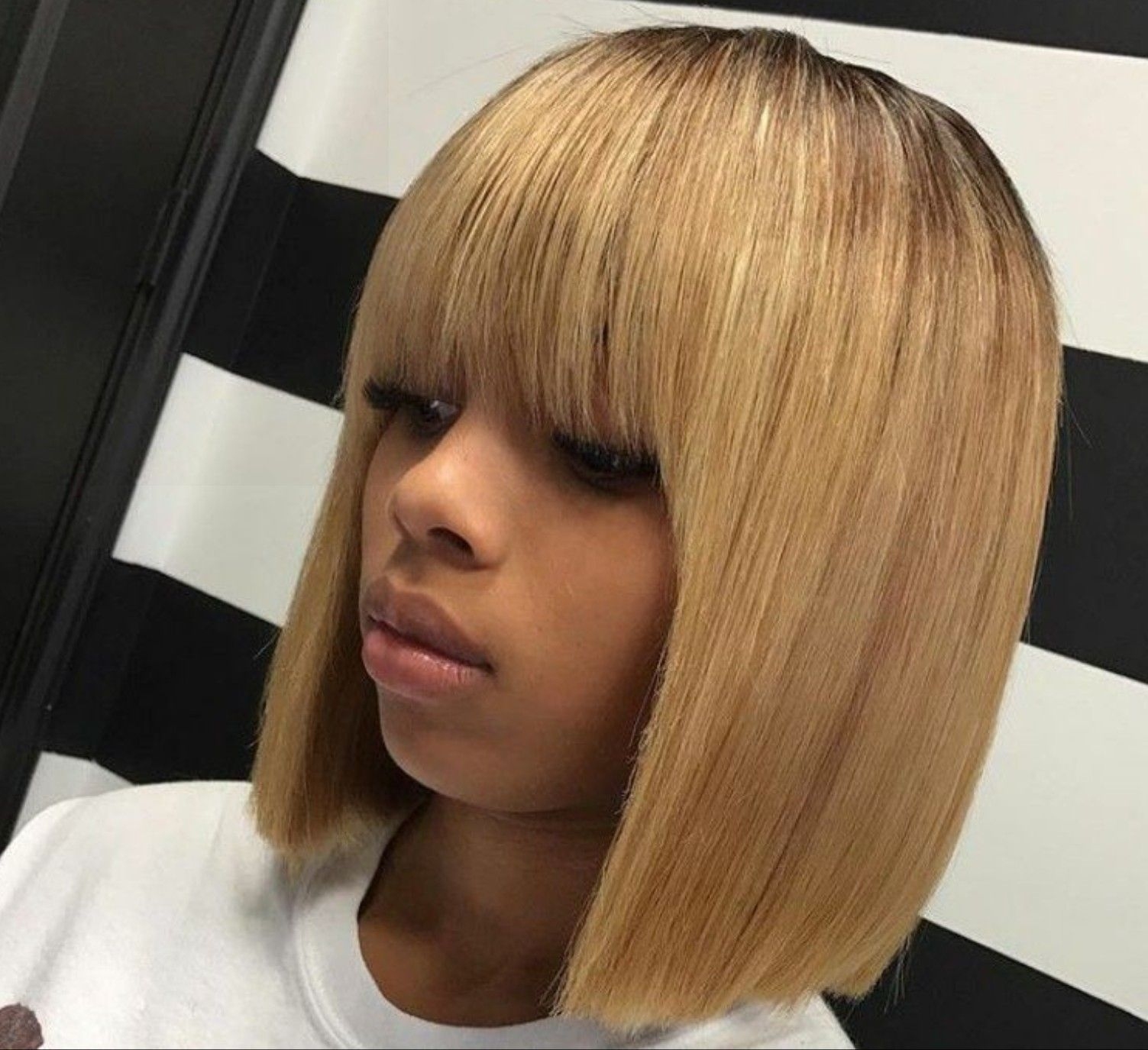 Sew In Bob Hairstyles With Bang Pictures - Wavy Haircut