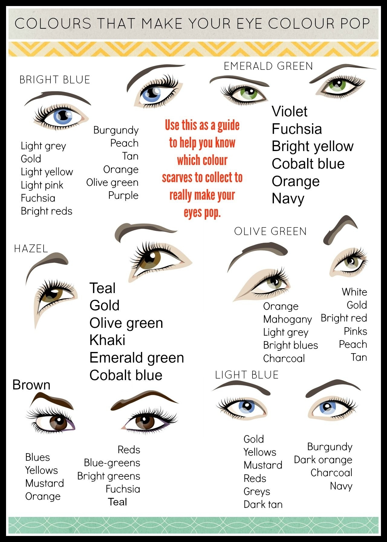 Scarf Colours To Bring Out Your Eyes | Green Eyes Pop, Olive for What Color Eyeshadow Brings Out Hazel Green Eyes
