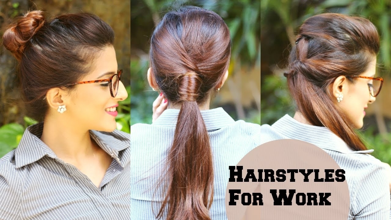 3 Quick Everyday Hairstyles For Work, Office, College / No Teasing, No  Hairspray / Indian Hairstyles with regard to Easy Indian Hairstyle For Office