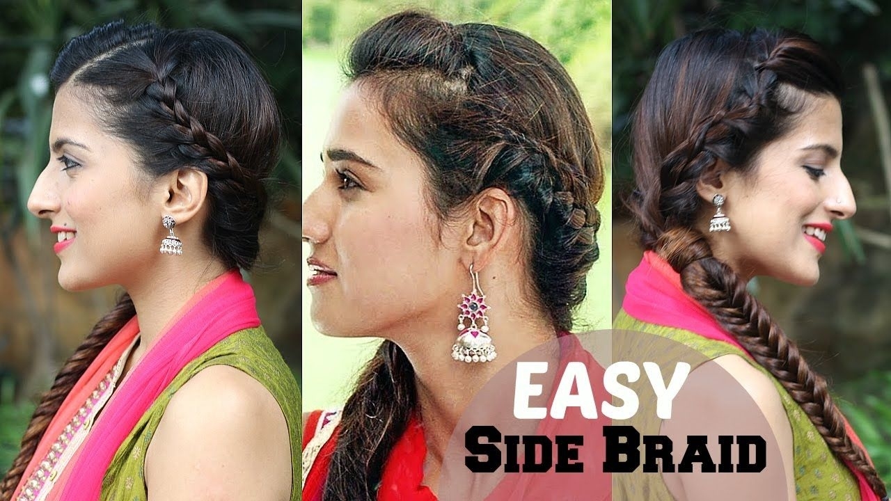 5 Minute Easy Side Braided Indian Hairstyle | Easy Side pertaining to Indian Hairstyle Side Braid