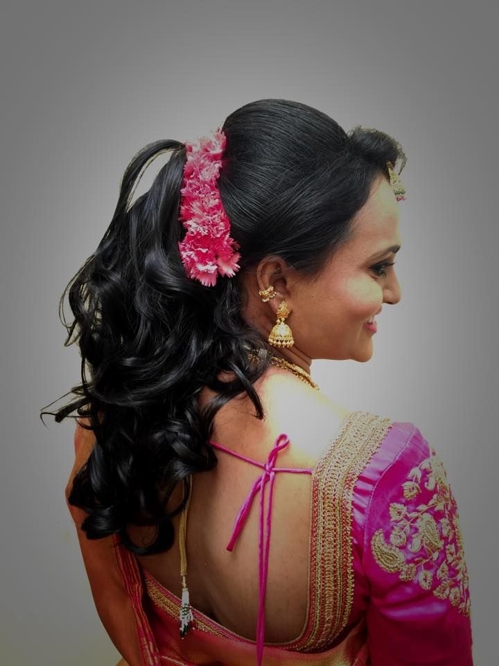 Indian Bride'S Bridal Reception #Hairstyle By Swank Studio intended for Indian Hairstyles For Long Hair For Wedding Party