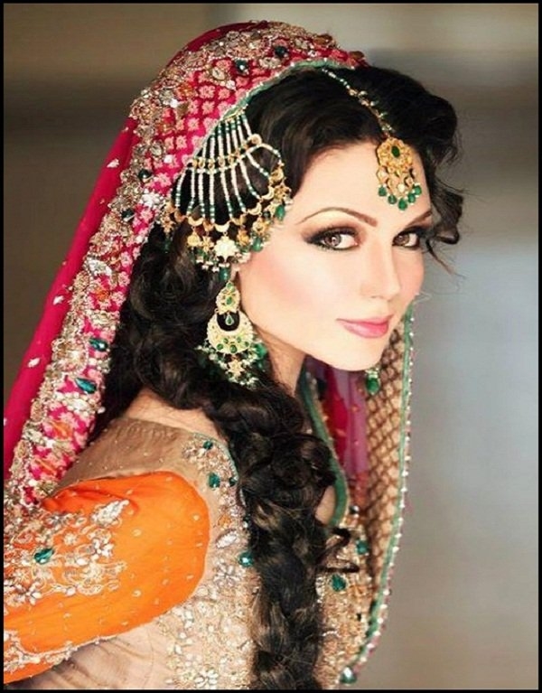 Pretty Indian Bridal Makeup And Hairstyle | Styles Weekly intended for Hairstyle Indian Bridal Hairstyle